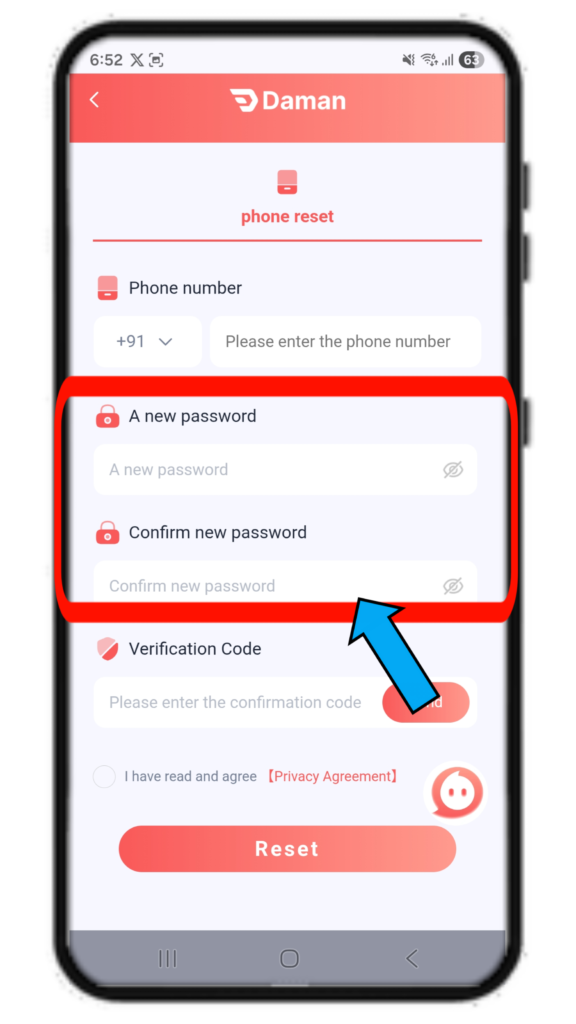 forgot password daman game